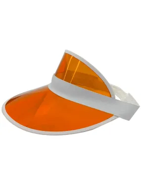 1980s Orange Visor Adults Costume Hat