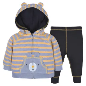 2-Piece Baby & Toddler Boys Bear Terry Zip Hoodie & Joggers Set