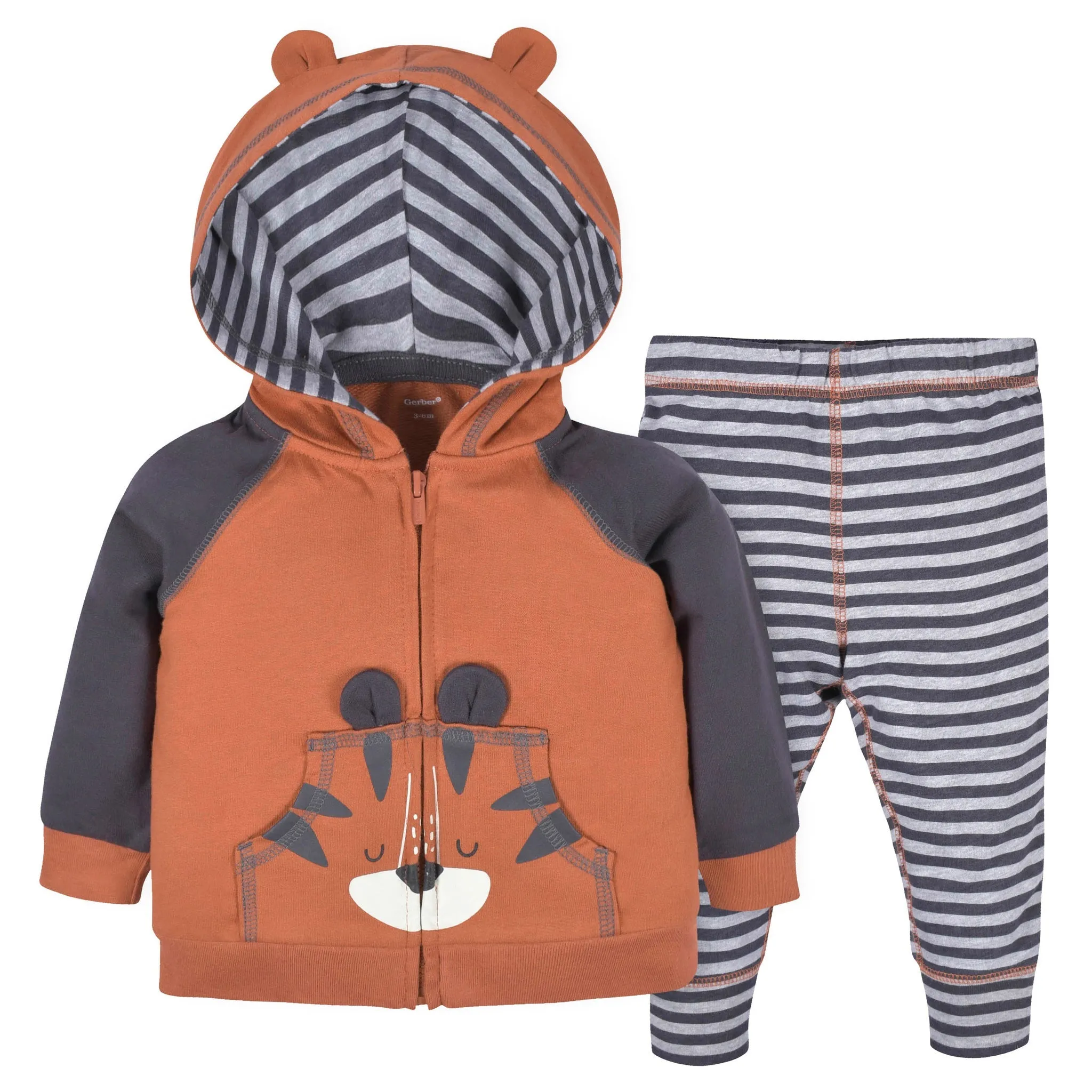 2-Piece Baby & Toddler Boys Tiger Terry Zip Hoodie & Joggers Set