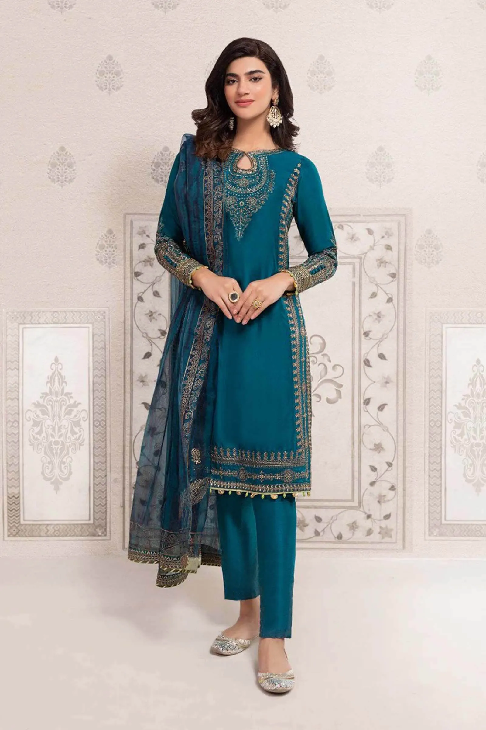 3 Piece Embroidered Suit | SF-EF22-07R1