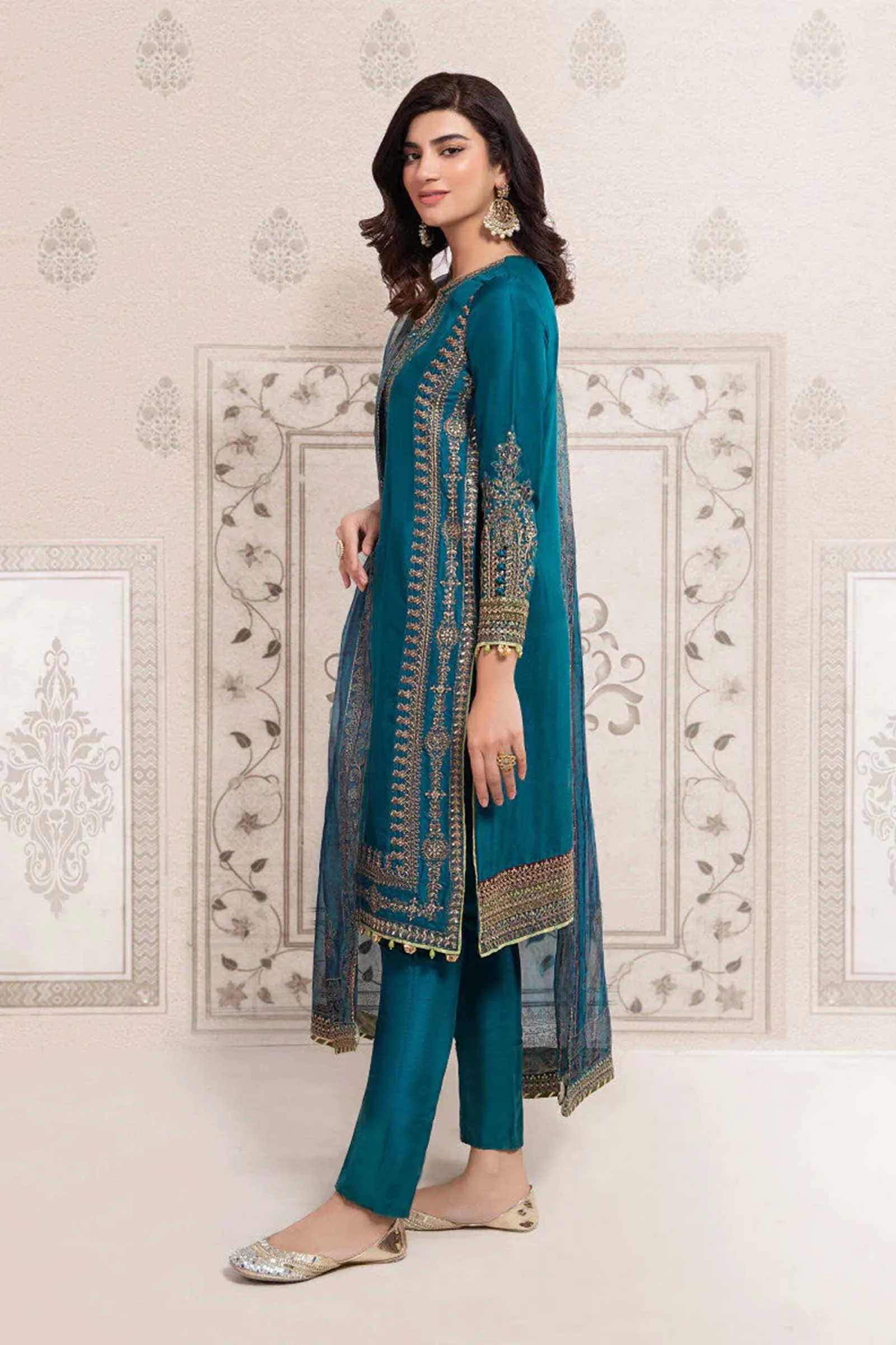 3 Piece Embroidered Suit | SF-EF22-07R1