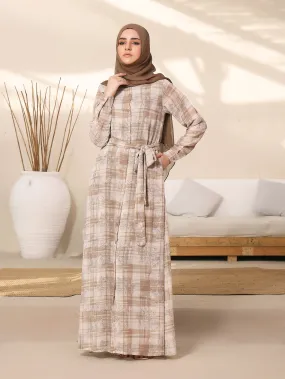 Abaya Floral Plaid