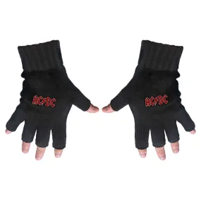 AC/DC Fingerless Gloves: Classic Red Logo