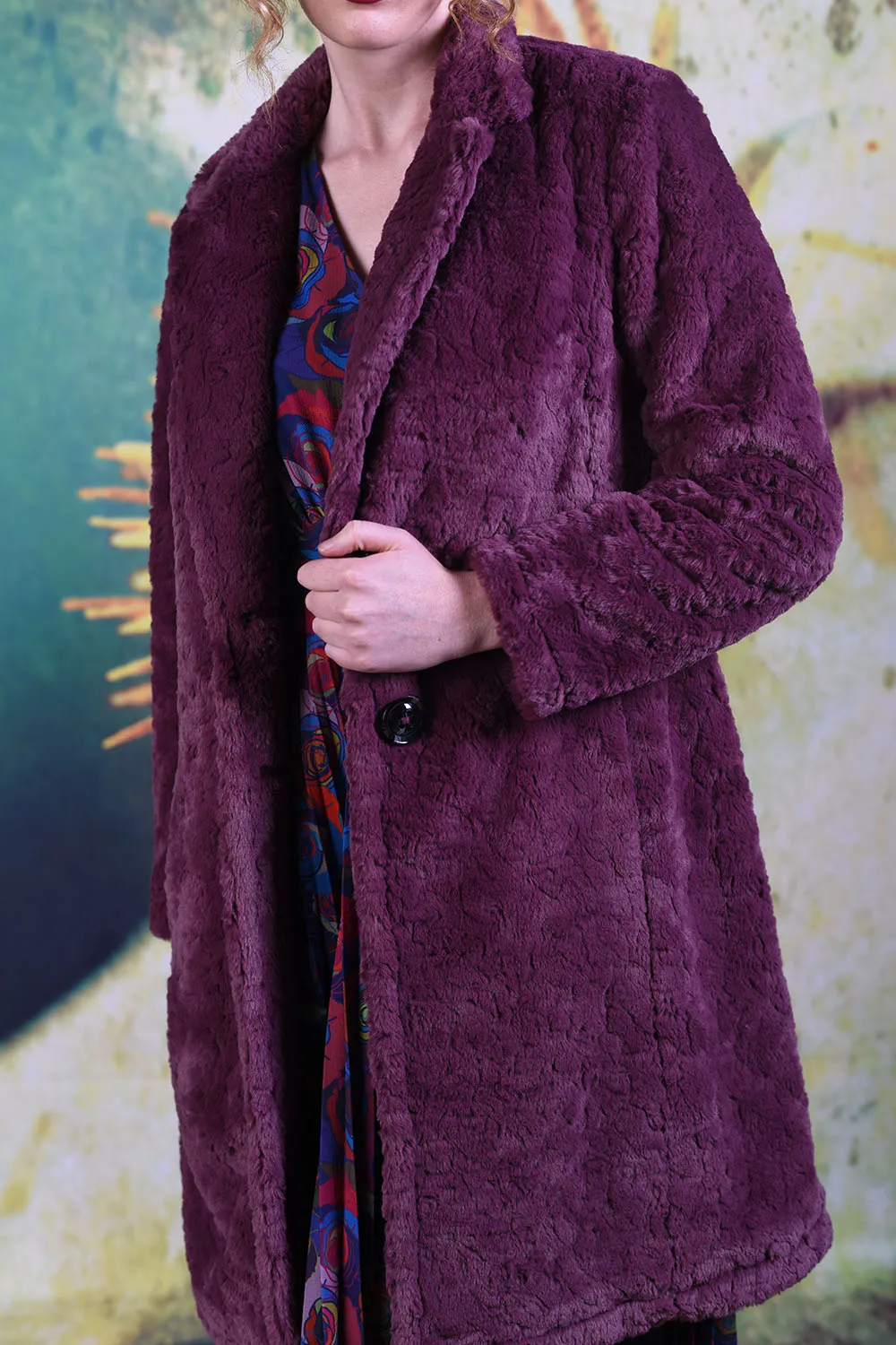 Adoring Iris Coat - Wine - SALE