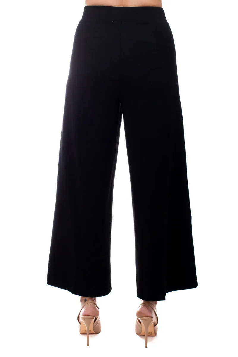 Adrianna Papell mid waist solid wide leg ponte knit pant