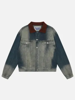 Aelfric Eden Gradient Crop Denim Jacket