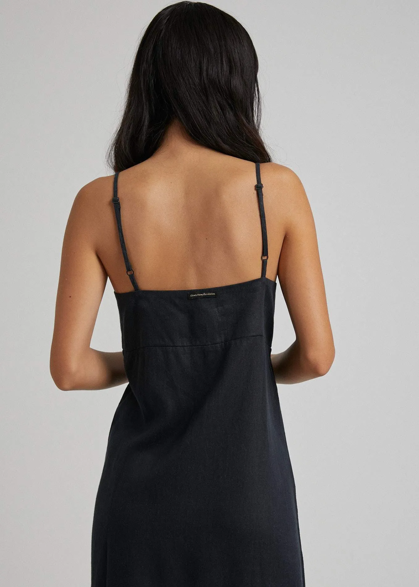 Afends Womens Madda - Hemp Slip Dress - Black