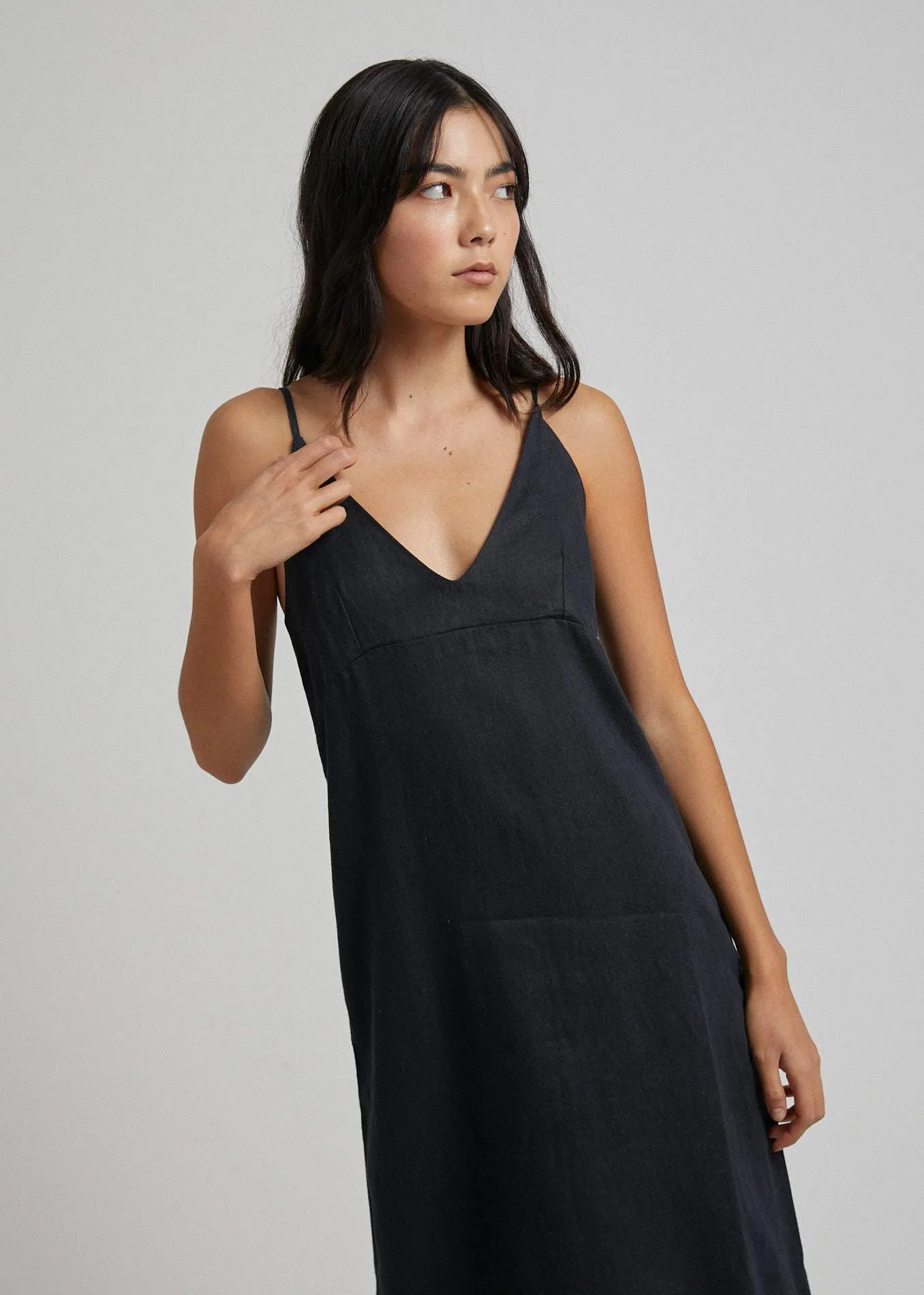 Afends Womens Madda - Hemp Slip Dress - Black