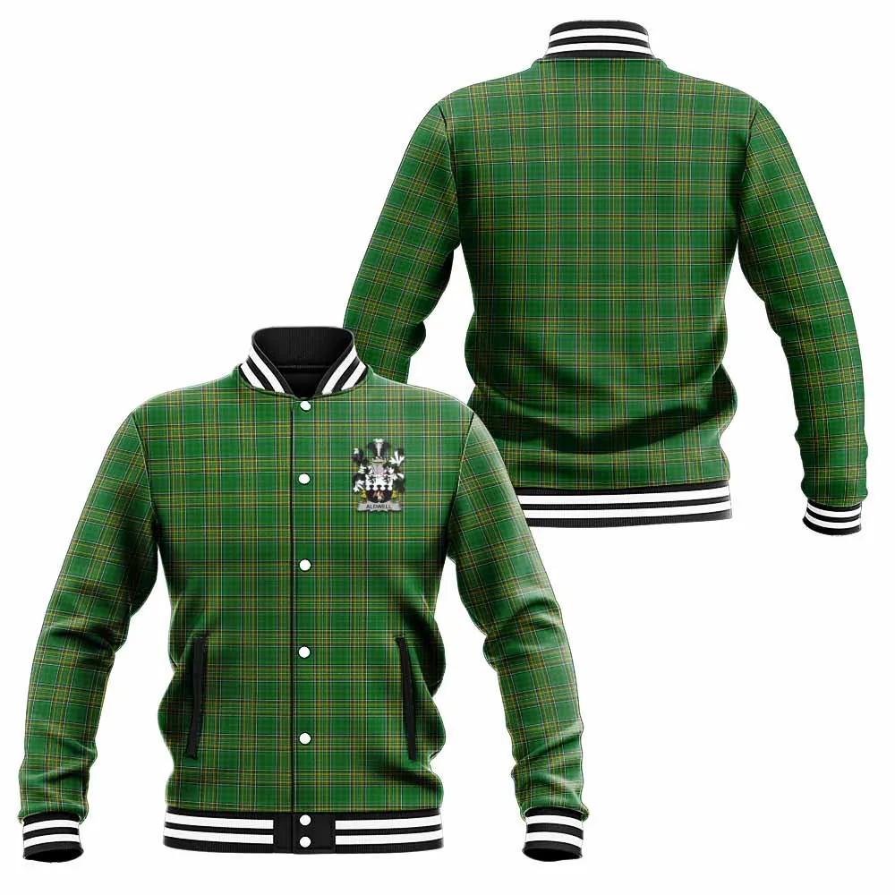 Aldwell Irish Clan Tartan Baseball Jacket with Coat of Arms