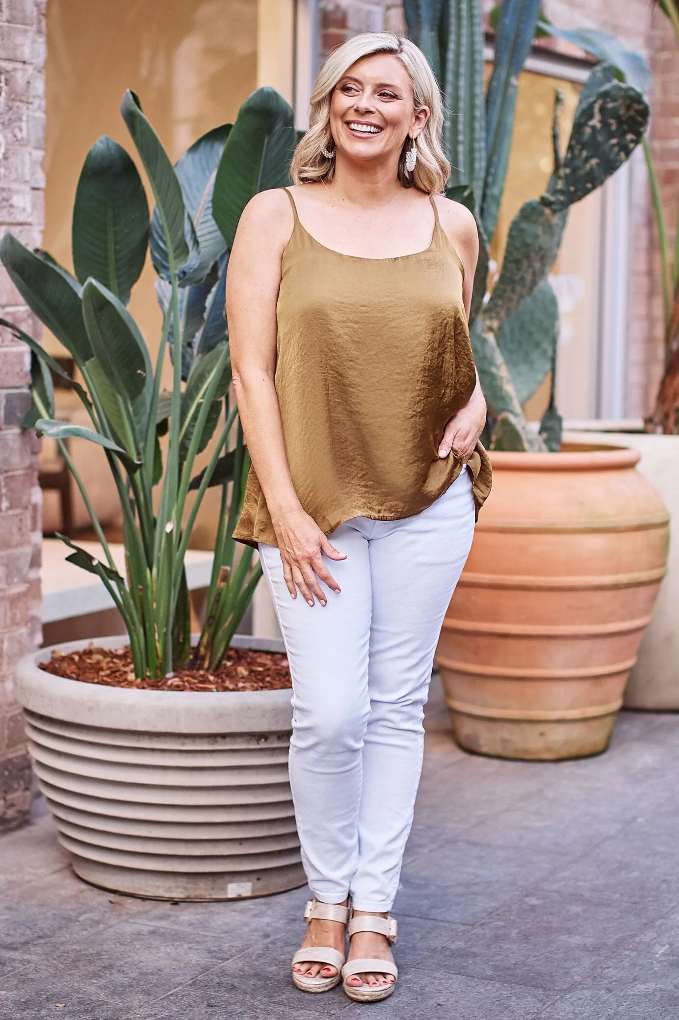 Ana Camisole Top Khaki