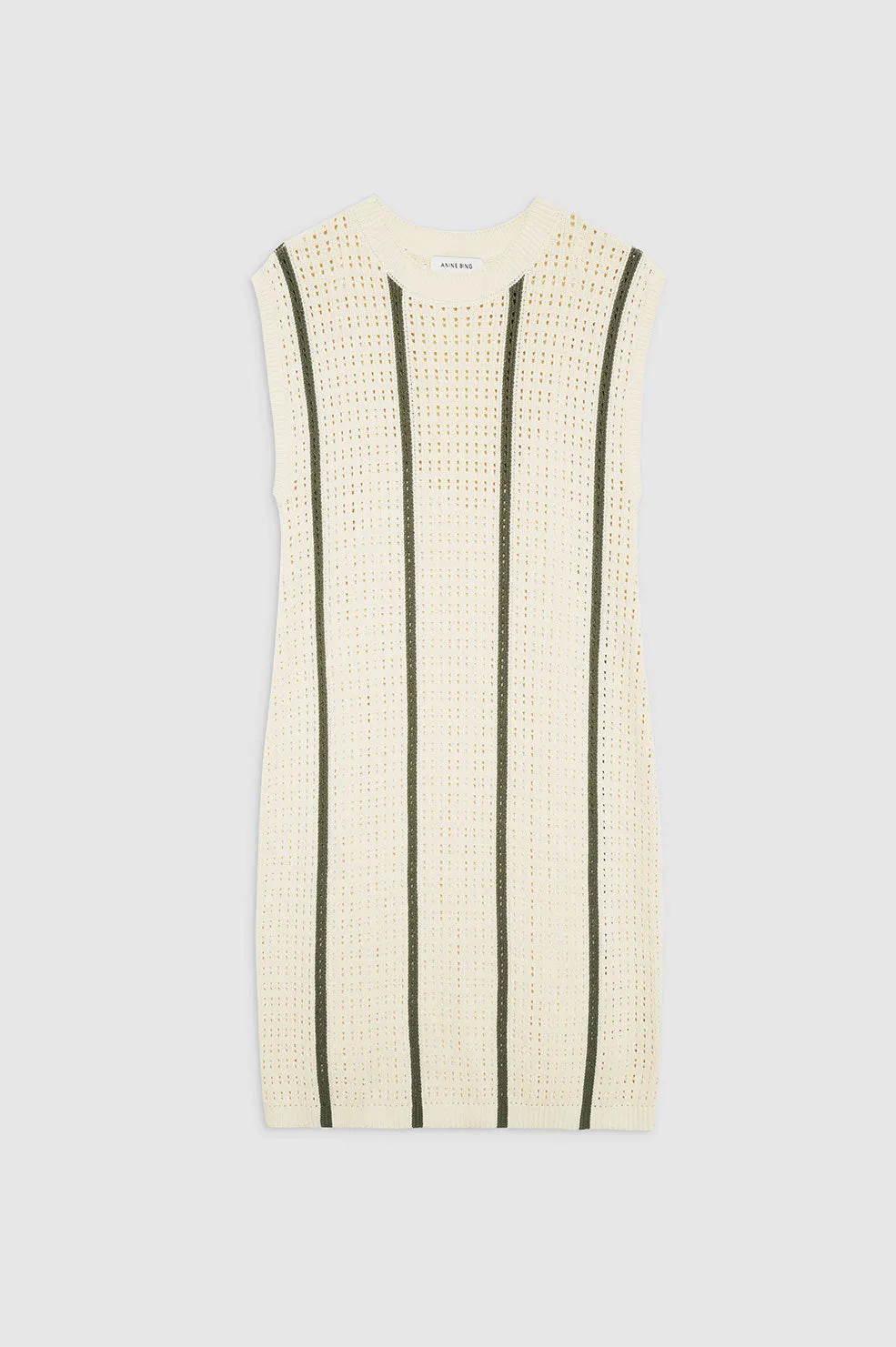 Anine Bing - Lanie Dress in Ivory and Army Green Stripe