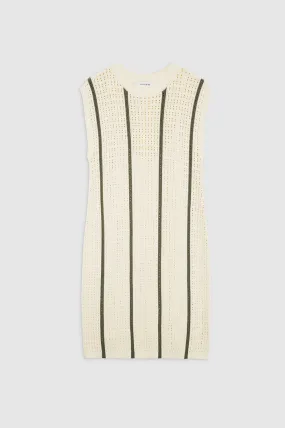 Anine Bing - Lanie Dress in Ivory and Army Green Stripe