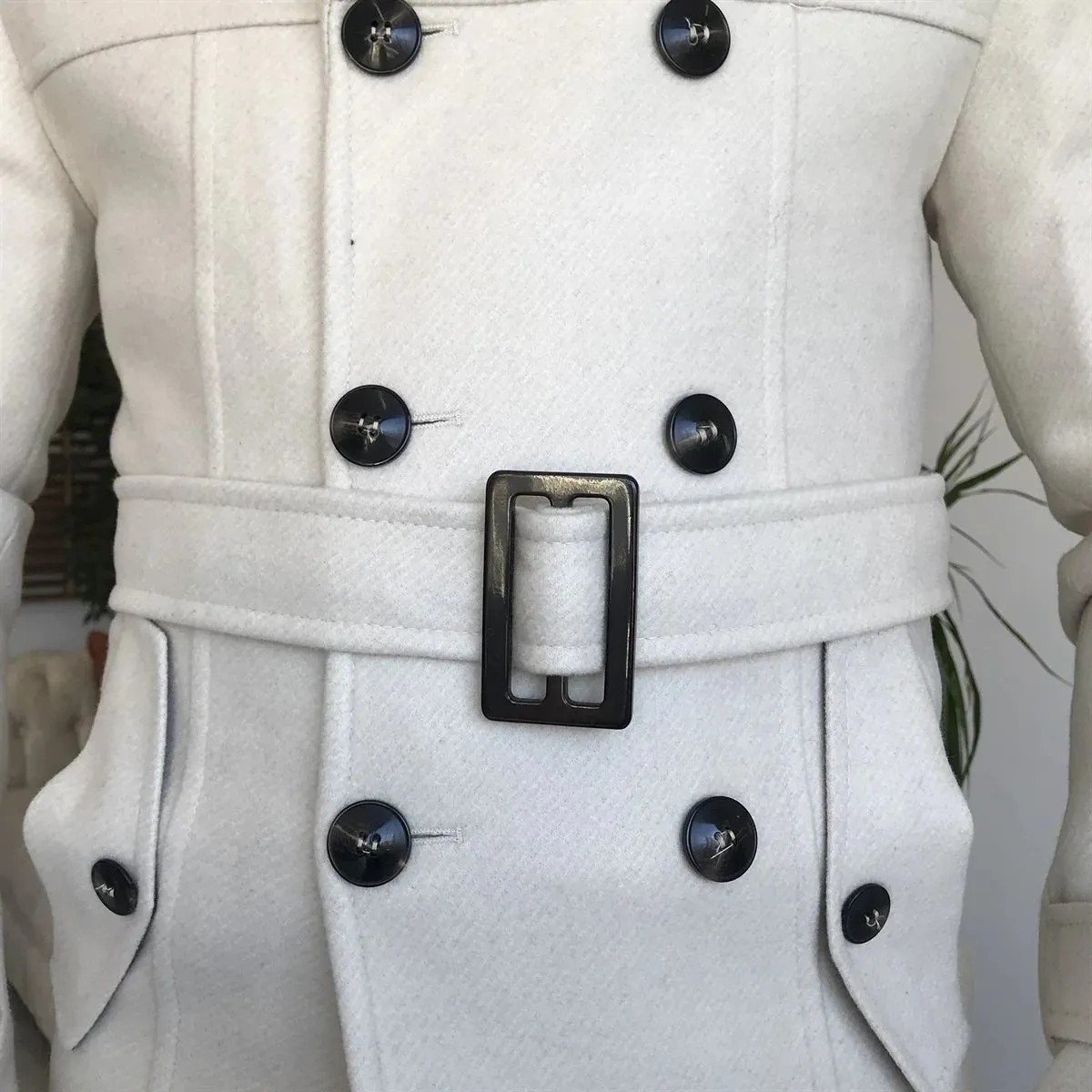 Arctic Biege Double Breasted Coat by Italian Vega®