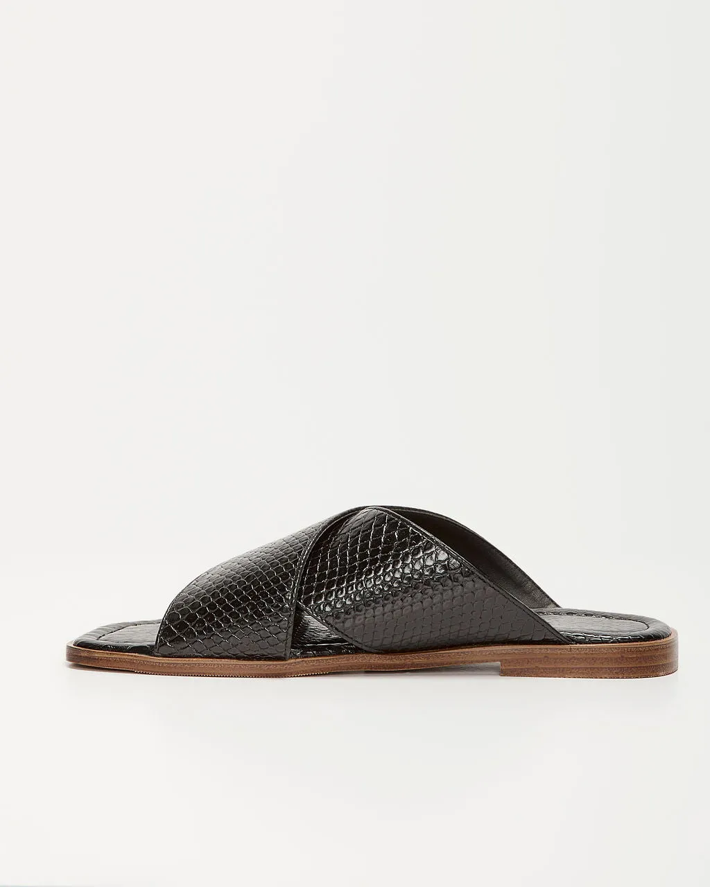 Avena Croc Embossed Slide Sandals