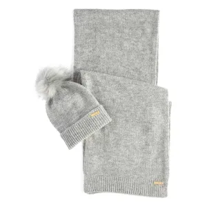 Barbour Sparkle Ladies Beanie & Scarf Gift Set in Grey Marl