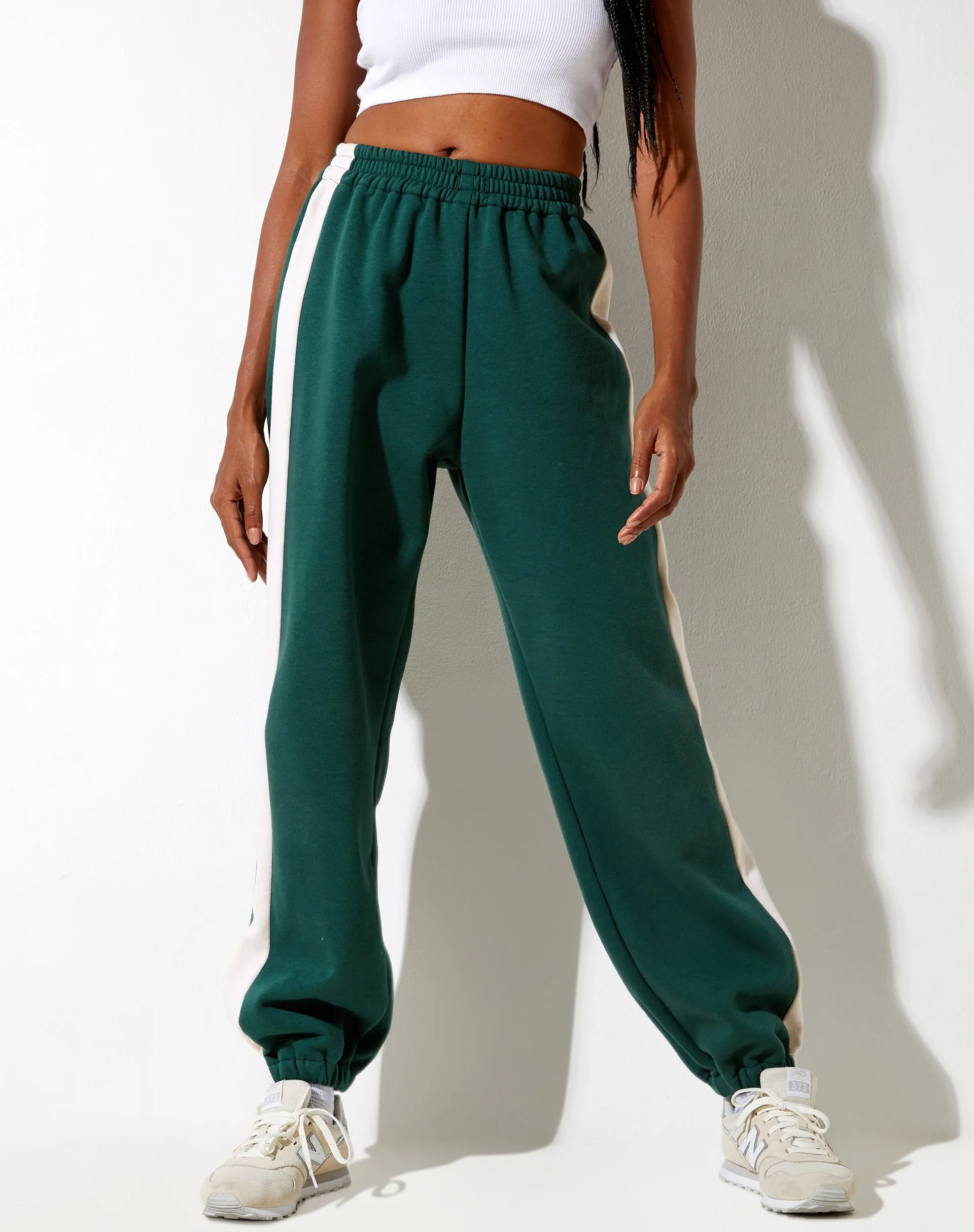 Basile Jogger in Forest Green and Winter White