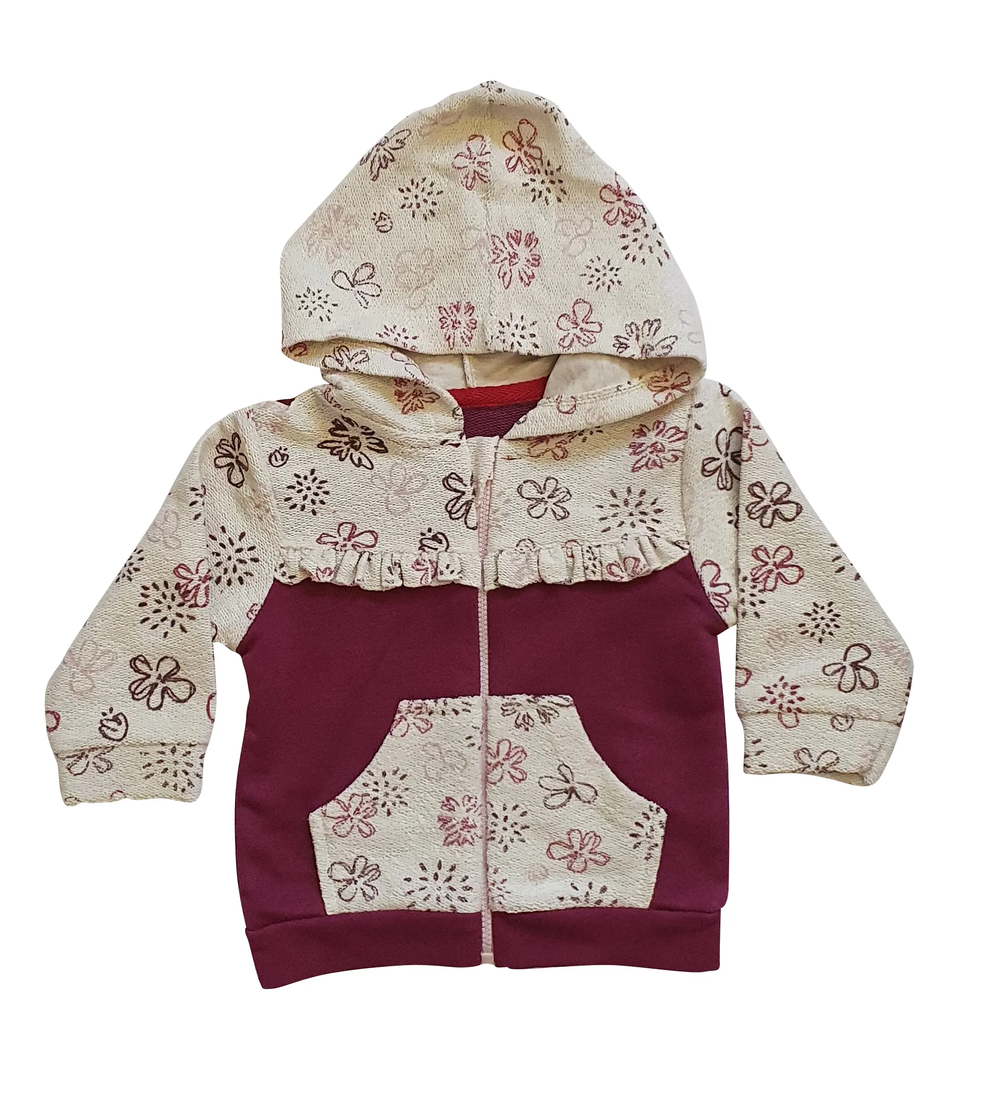 Bebetto Zip Floral Print Hoody (6mths-3yrs)