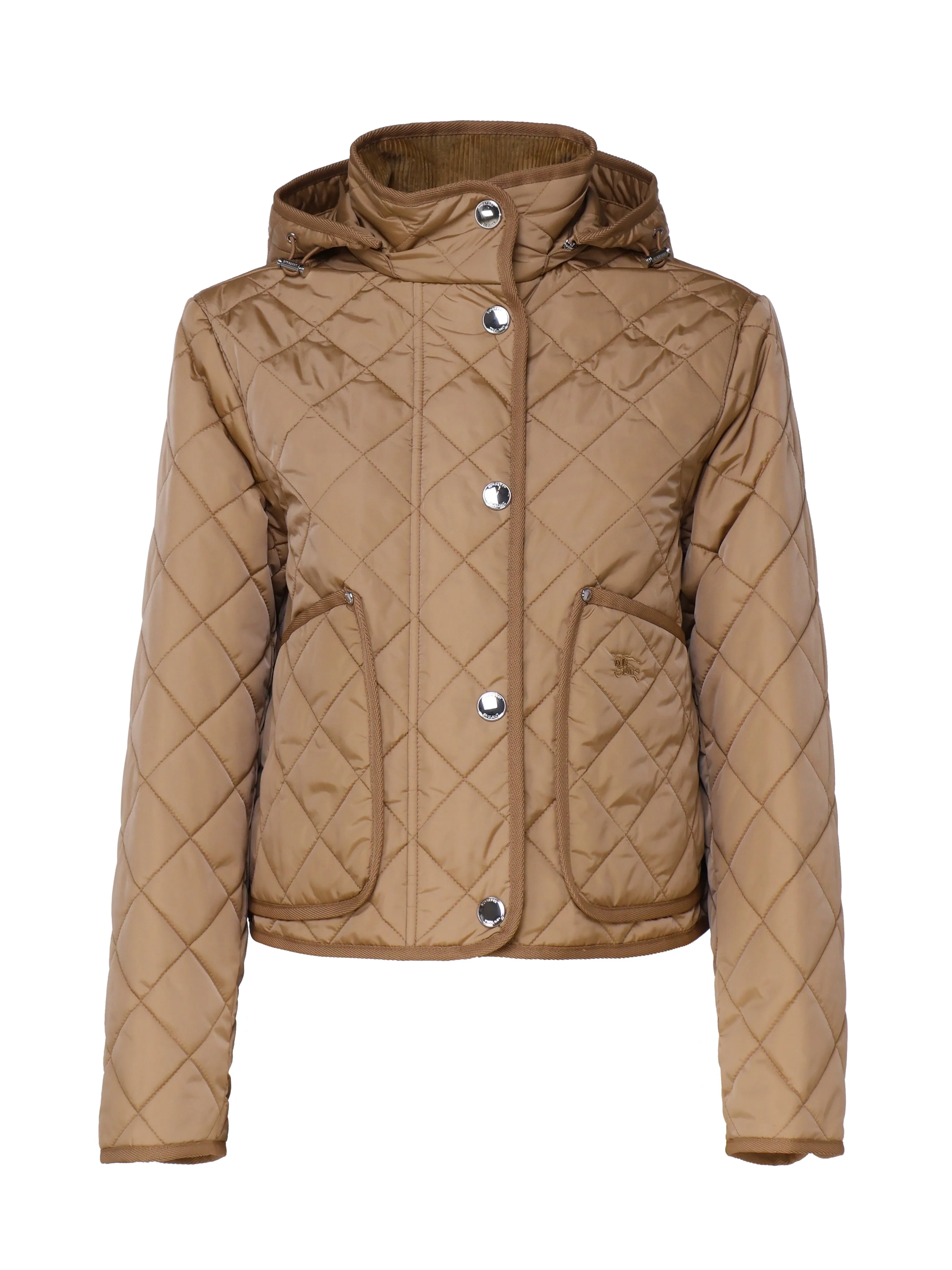 Beige Quilted Hooded Jacket