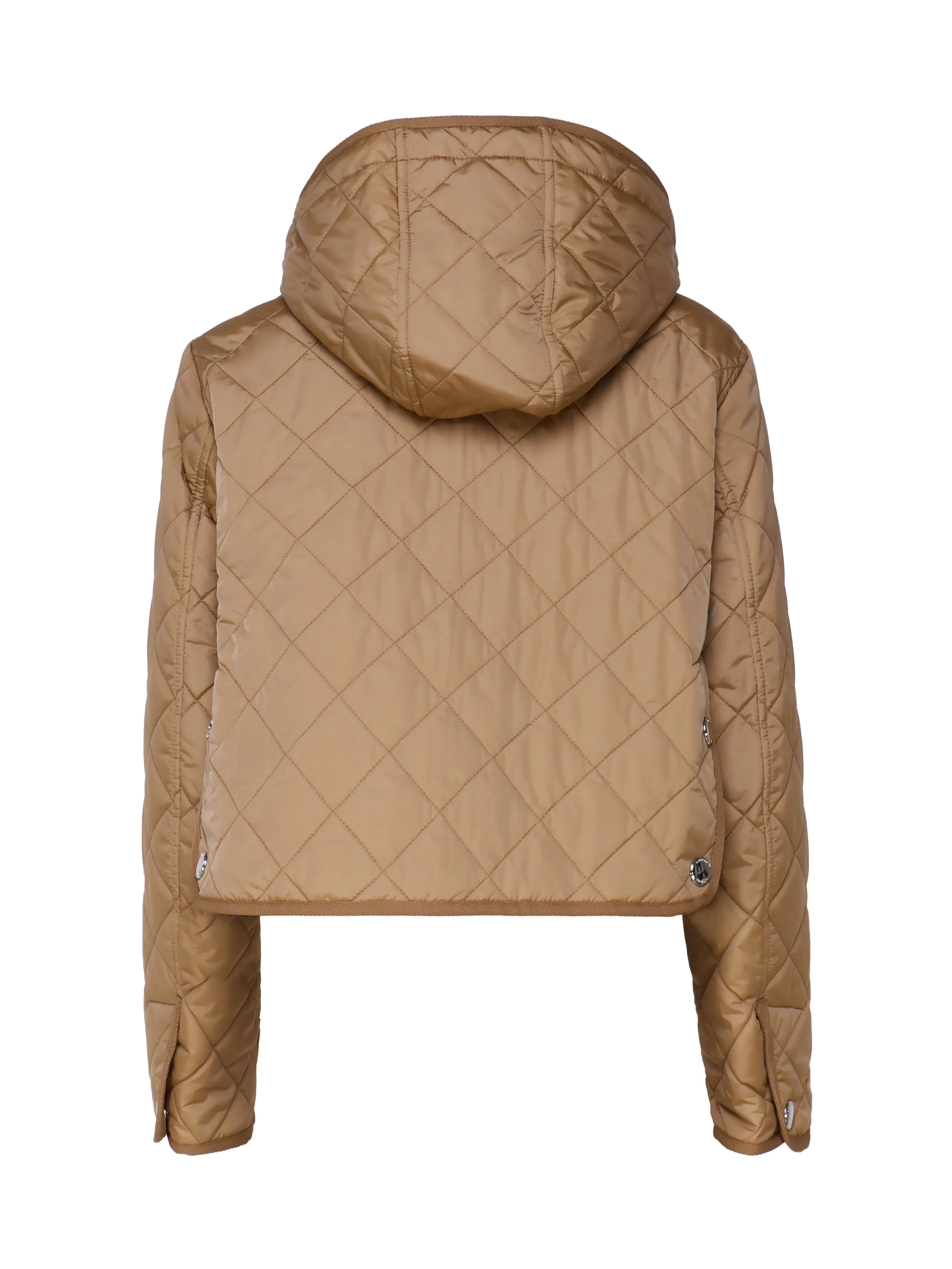 Beige Quilted Hooded Jacket