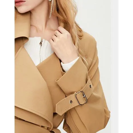 Belted Solid Color Wrap Coat