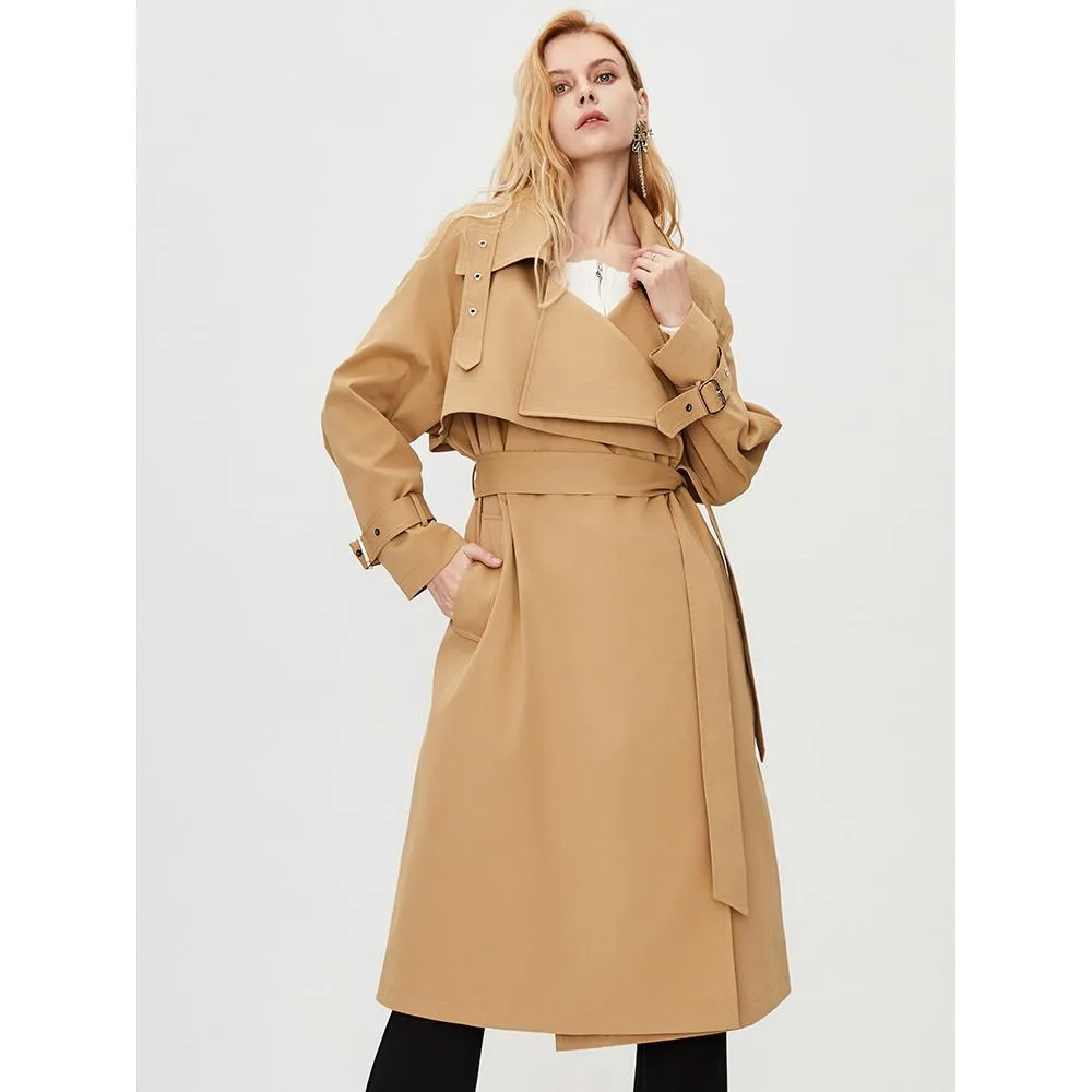 Belted Solid Color Wrap Coat