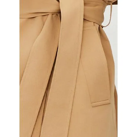 Belted Solid Color Wrap Coat