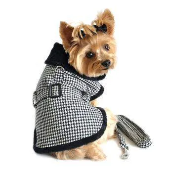 Black & White Classic Houndstooth Harness Coat