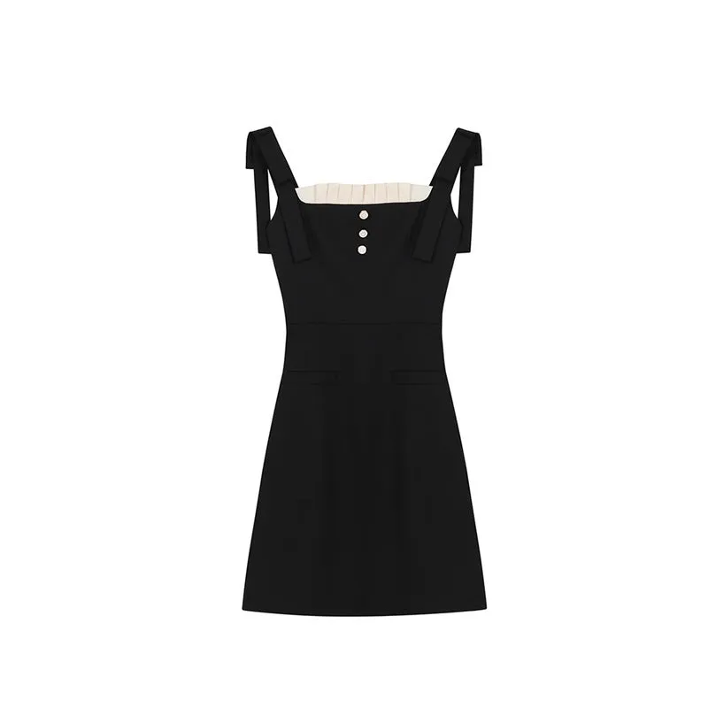 Black Camisole Dress Slimming Temperament