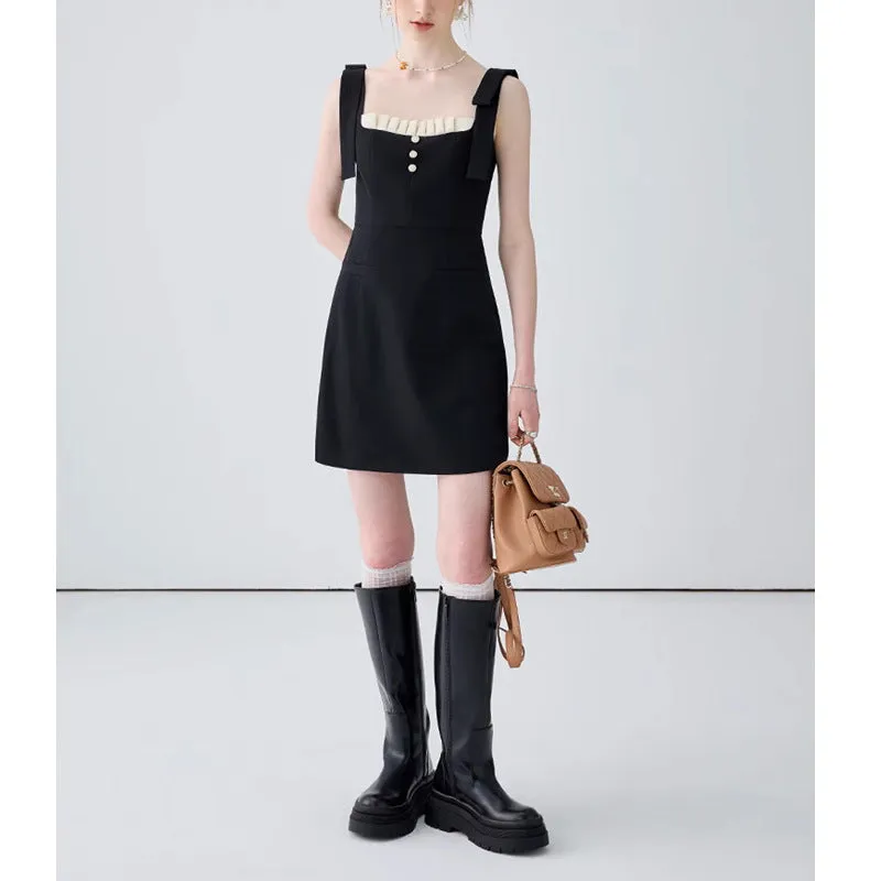 Black Camisole Dress Slimming Temperament