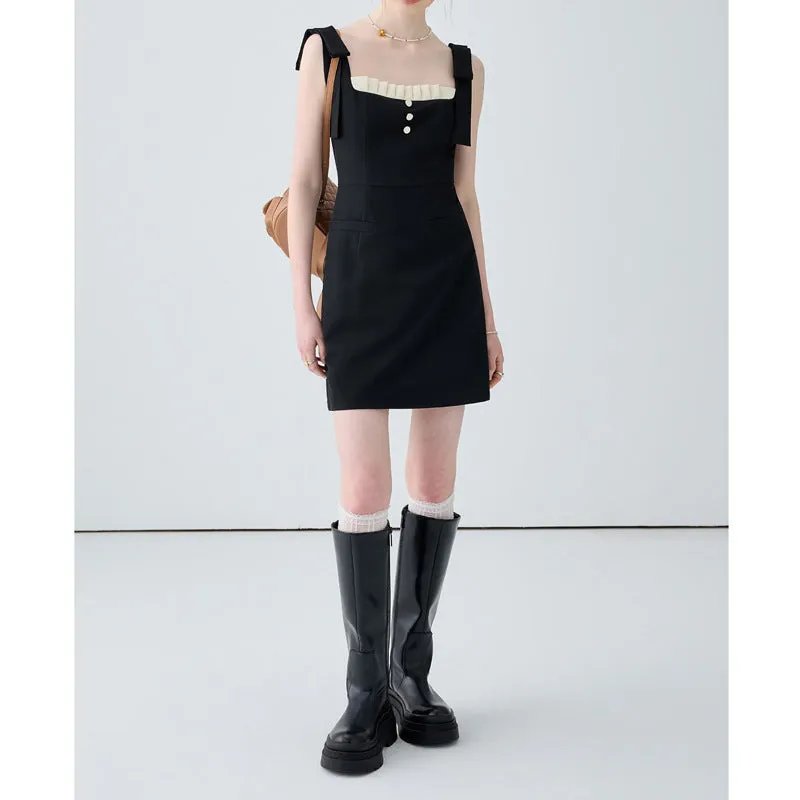 Black Camisole Dress Slimming Temperament