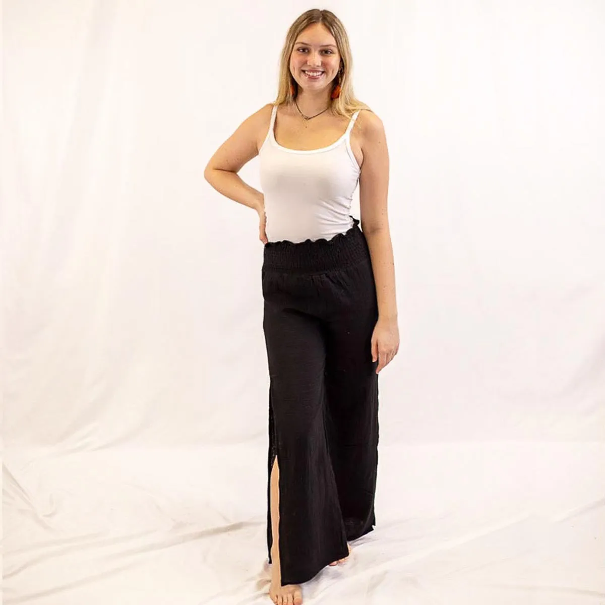 Black Oceanside Cover Up Pants