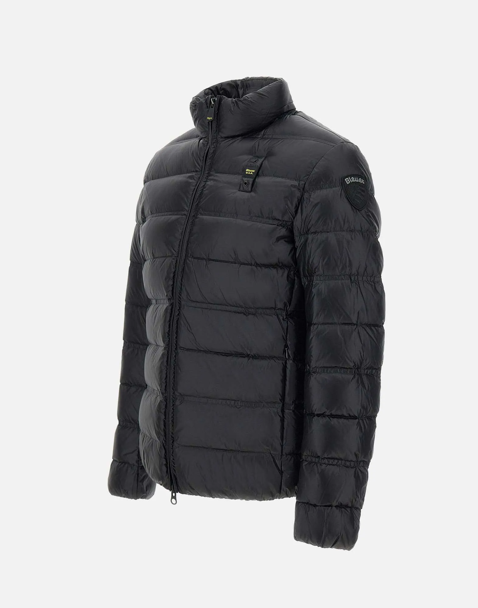 Black Quilted Down Jacket for Men