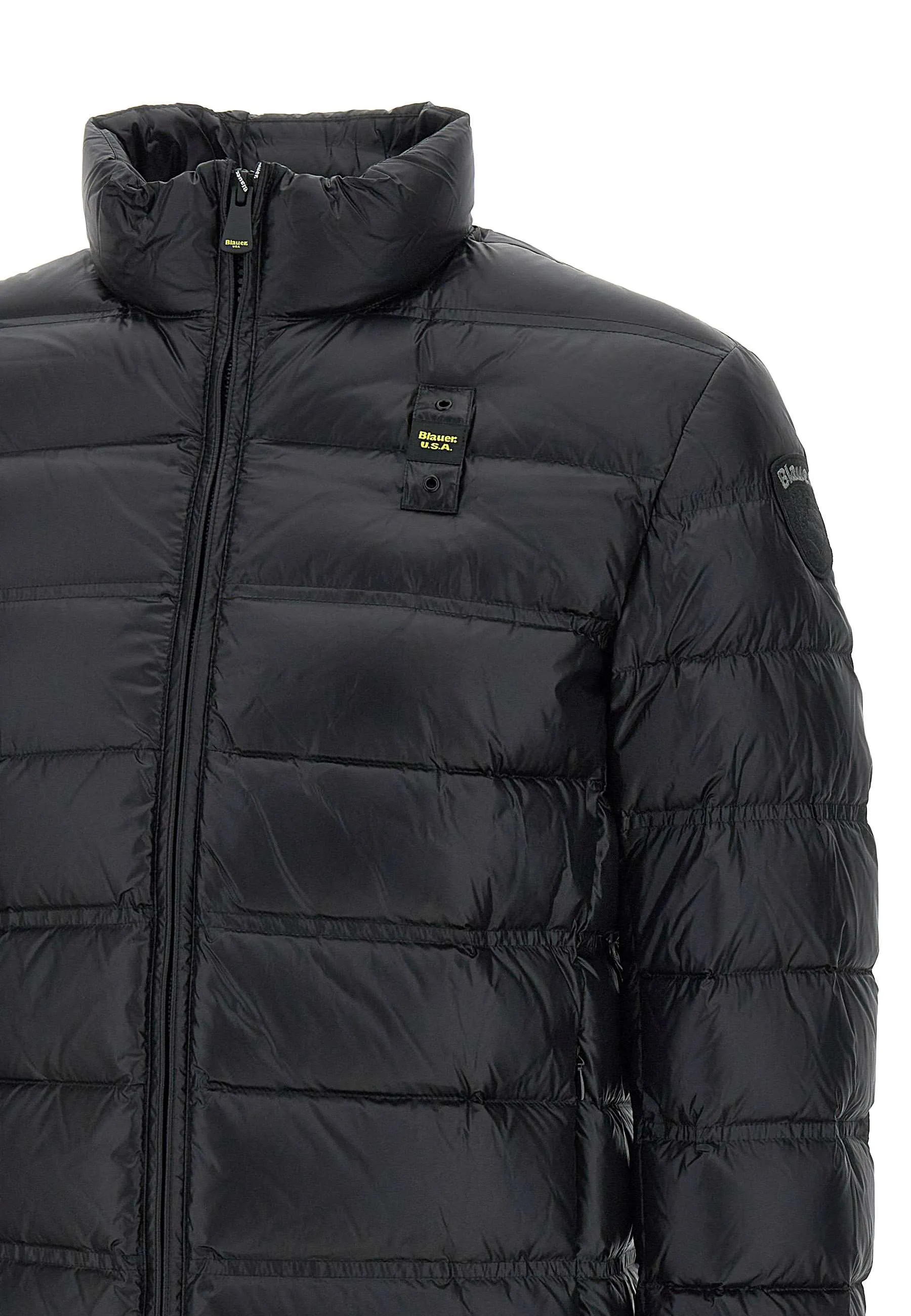 Black Quilted Down Jacket for Men