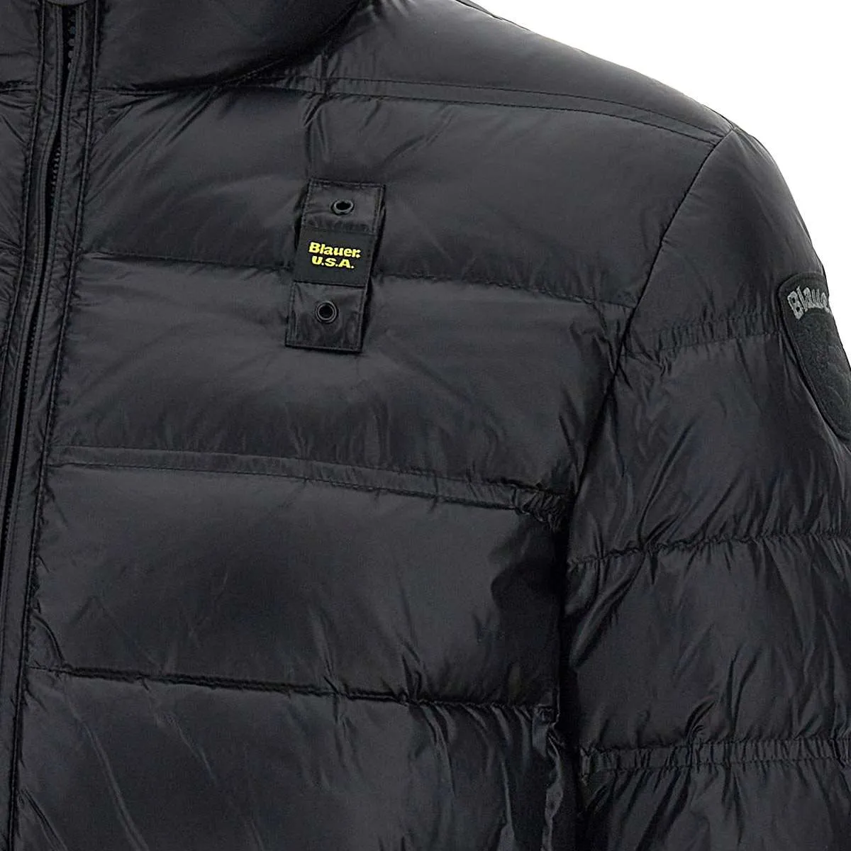 Black Quilted Down Jacket for Men