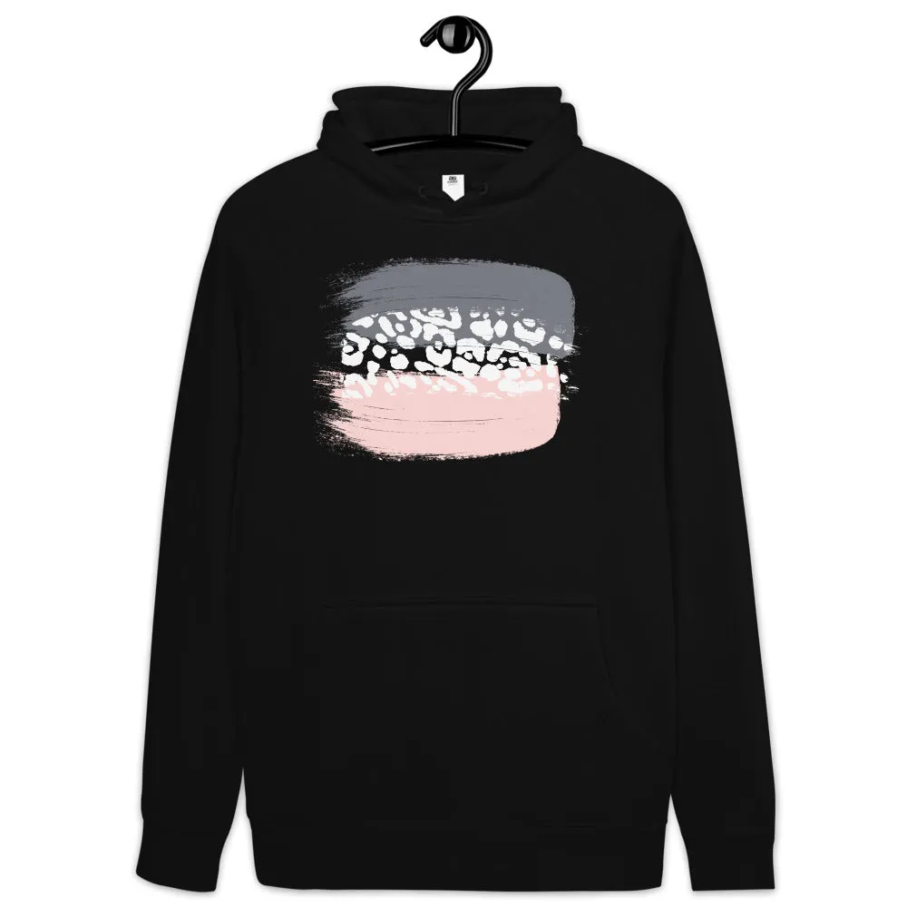 Blush Leopard Print AS Colour Hoodie in Black or Navy