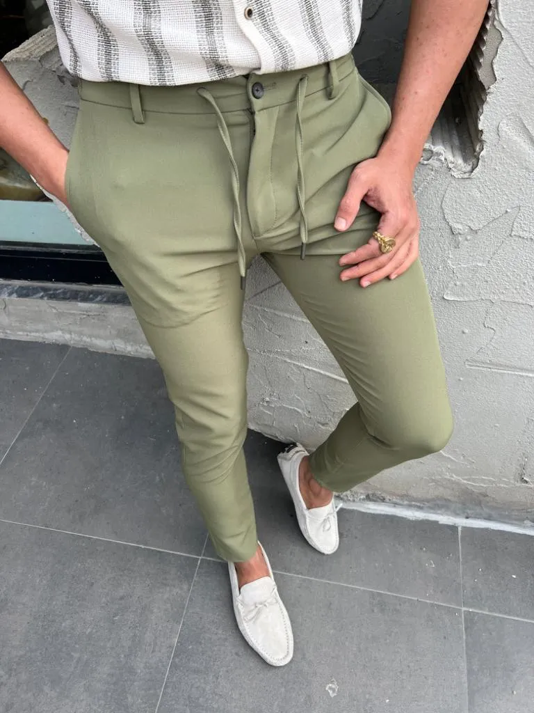 Bojoni Magri Slim Fit Khaki Joggers Pants