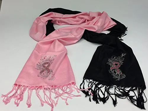 Breast Cancer Awareness Rhinestone Pashmina Scarf