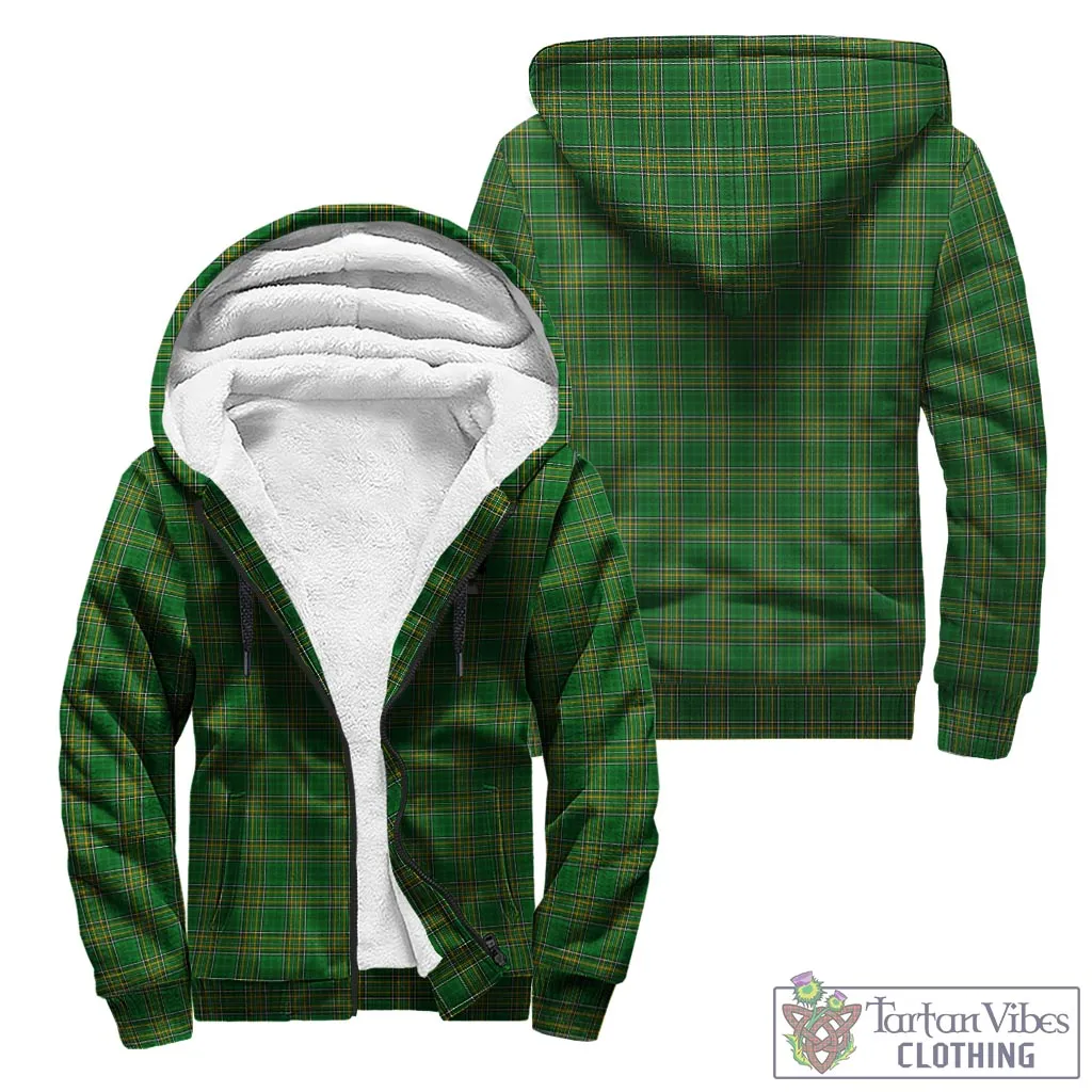 Brenock Irish Clan Tartan Sherpa Hoodie with Coat of Arms