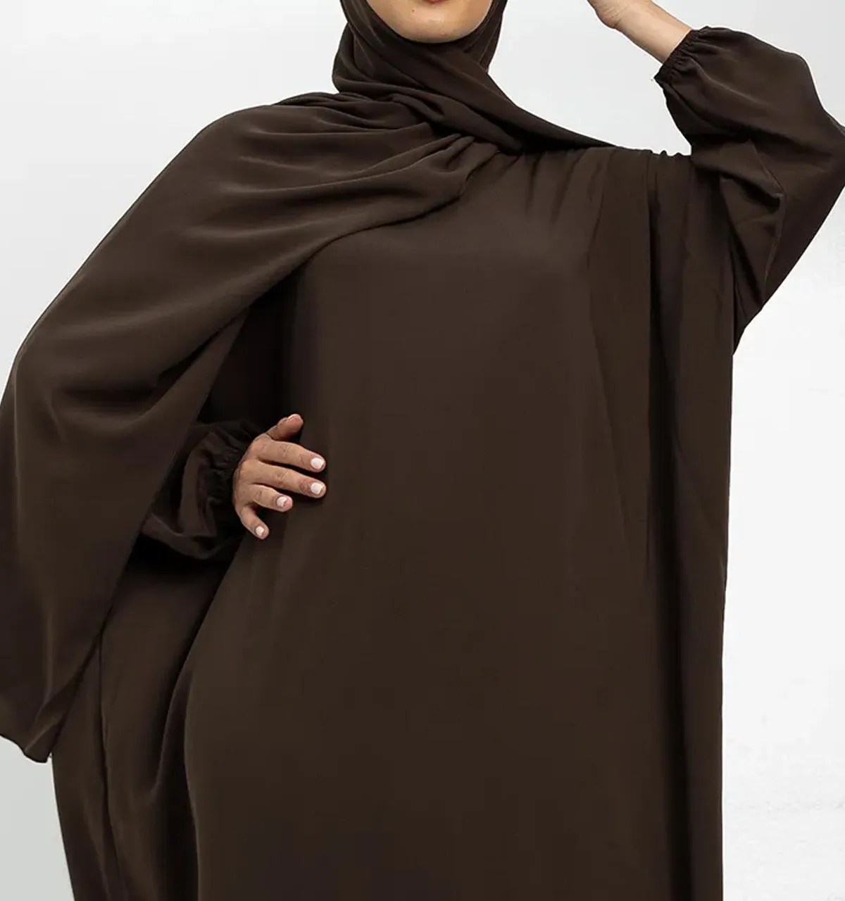 Brown Instant Hijab Abaya