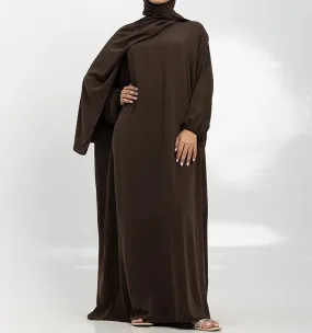 Brown Instant Hijab Abaya