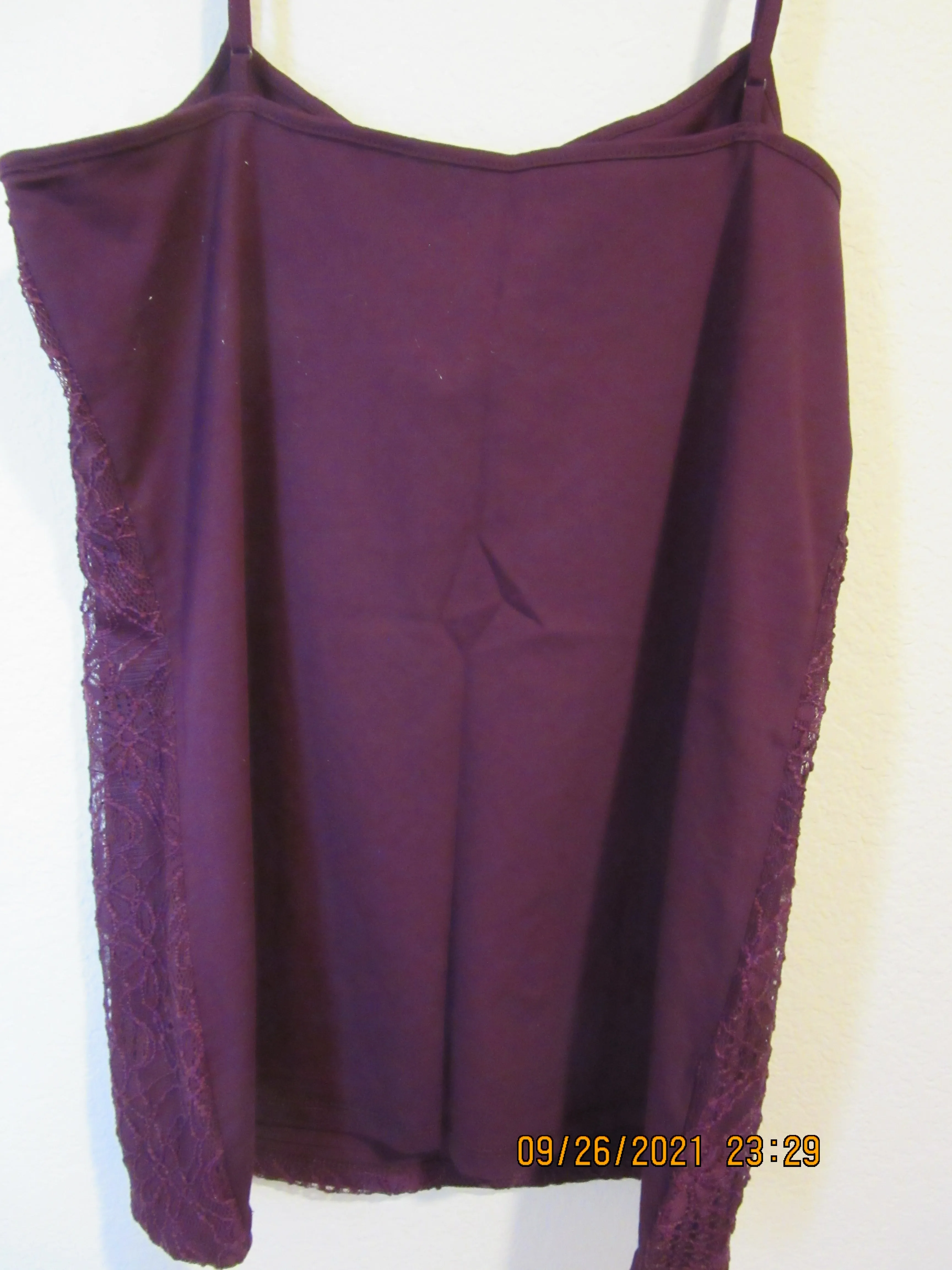 Camisole 1102 Front Lace L Size Black Burgundy Ann Taylor Camisole