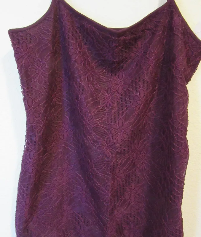 Camisole 1102 Front Lace L Size Black Burgundy Ann Taylor Camisole