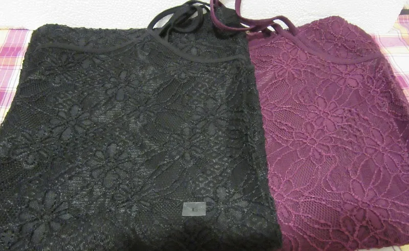 Camisole 1102 Front Lace L Size Black Burgundy Ann Taylor Camisole