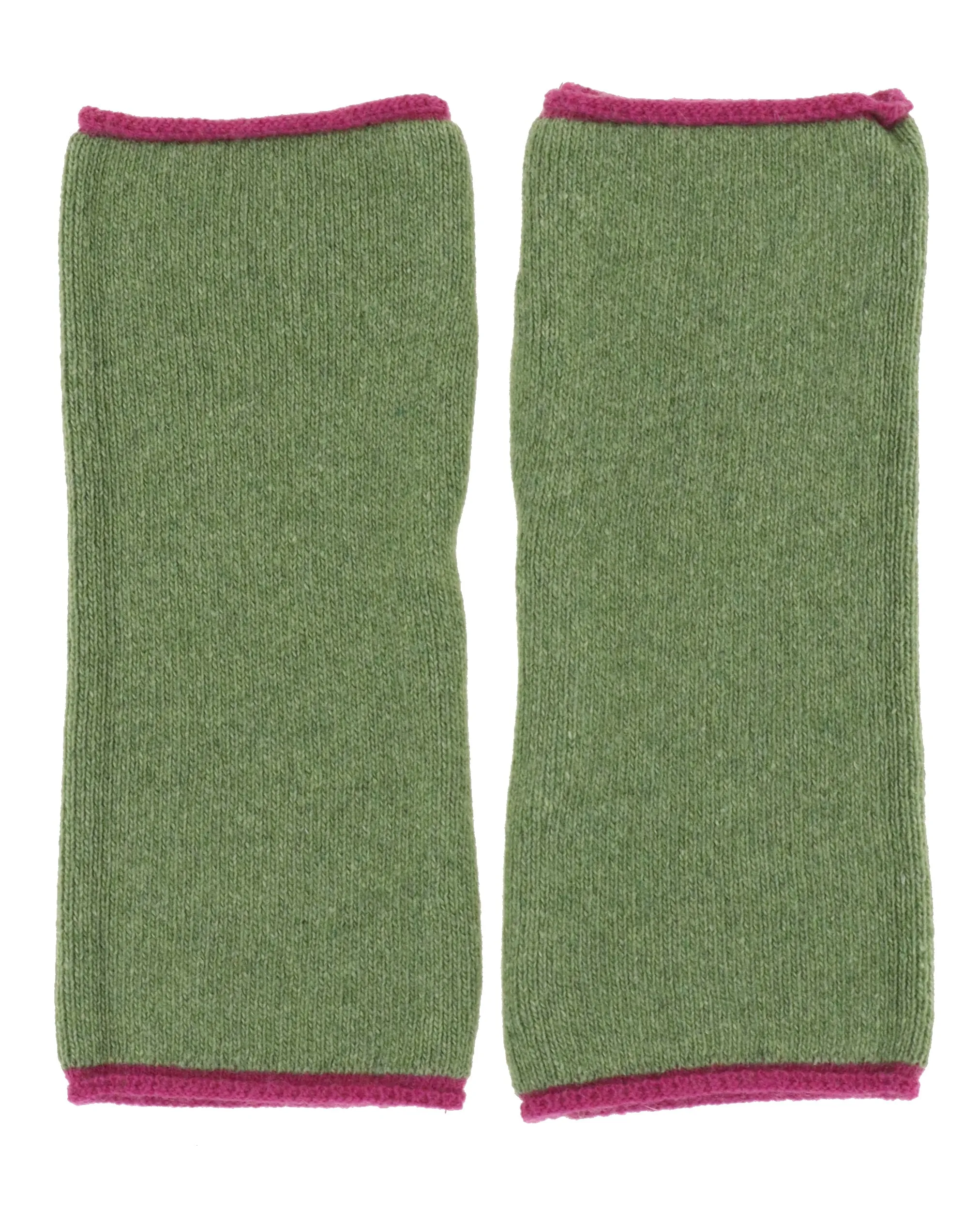 Cashmere Blend Contrast Edge Wrist Warmers