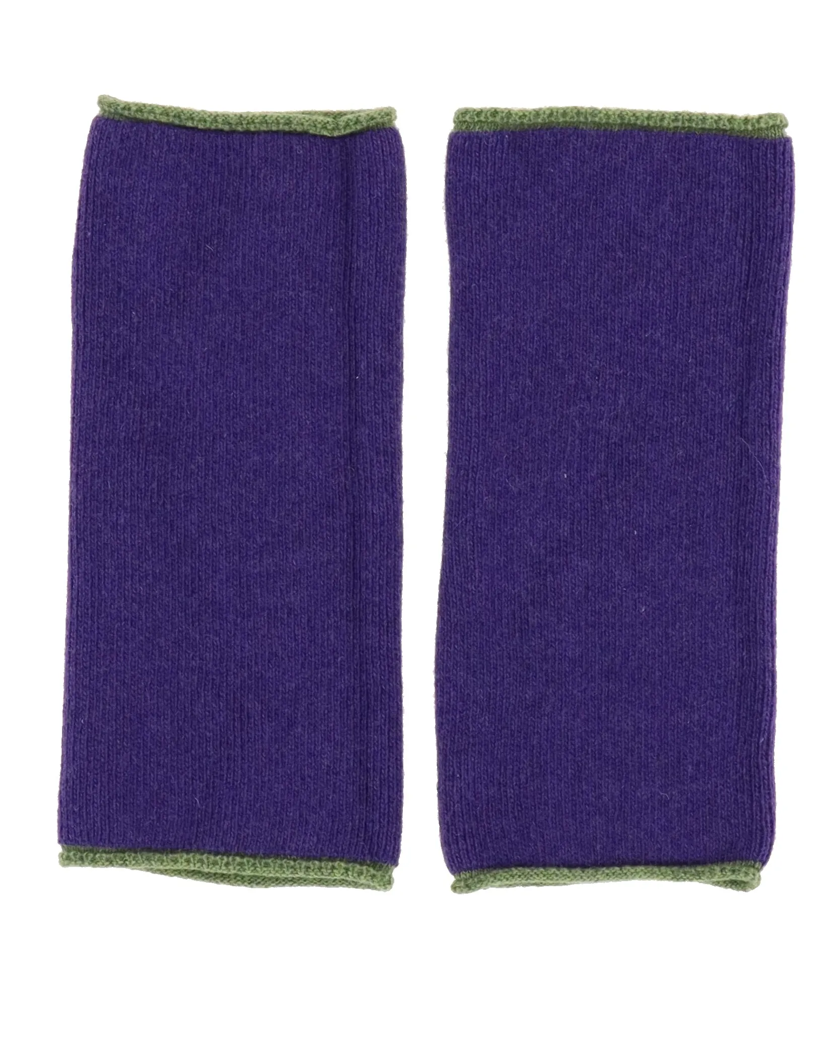 Cashmere Blend Contrast Edge Wrist Warmers