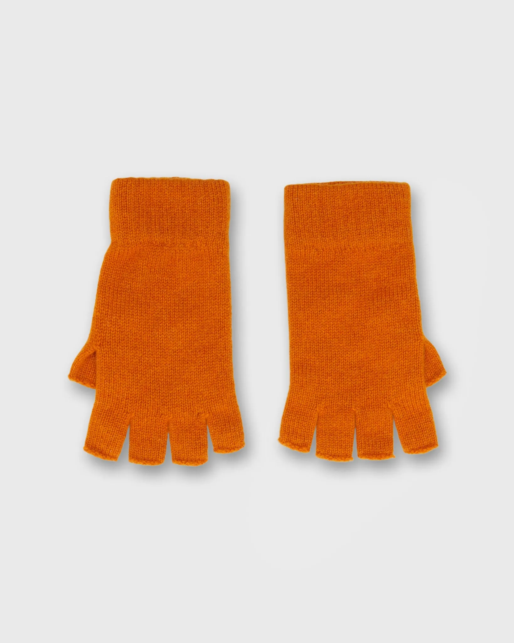 Cashmere Fingerless Gloves in Burnt Orange