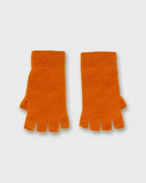 Cashmere Fingerless Gloves in Burnt Orange