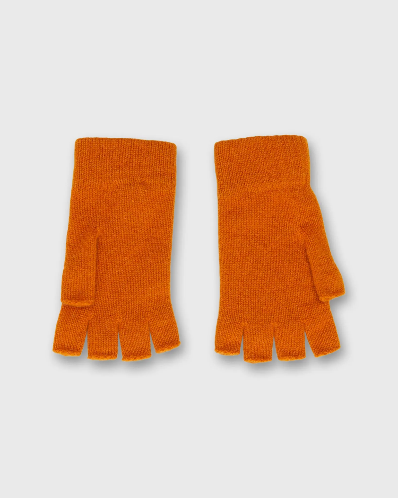 Cashmere Fingerless Gloves in Burnt Orange