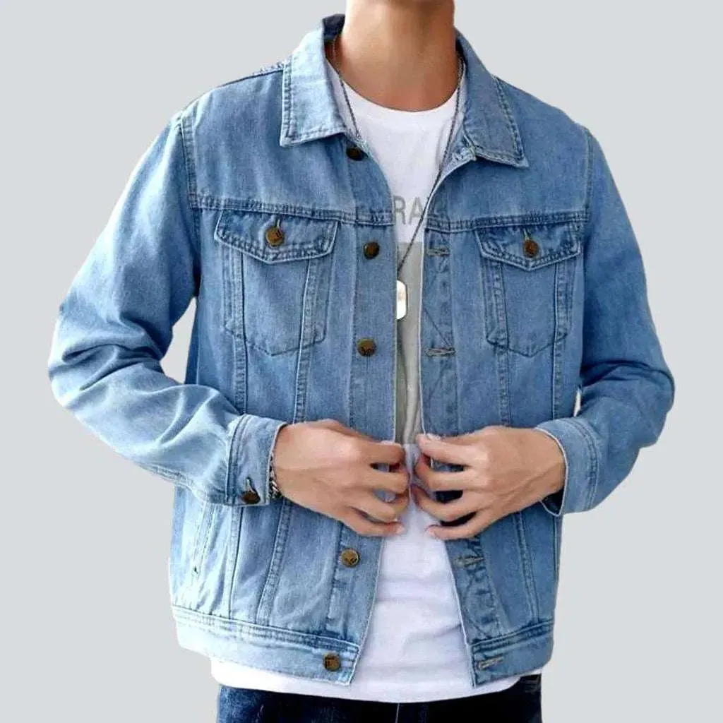 Casual trucker men's denim jacket