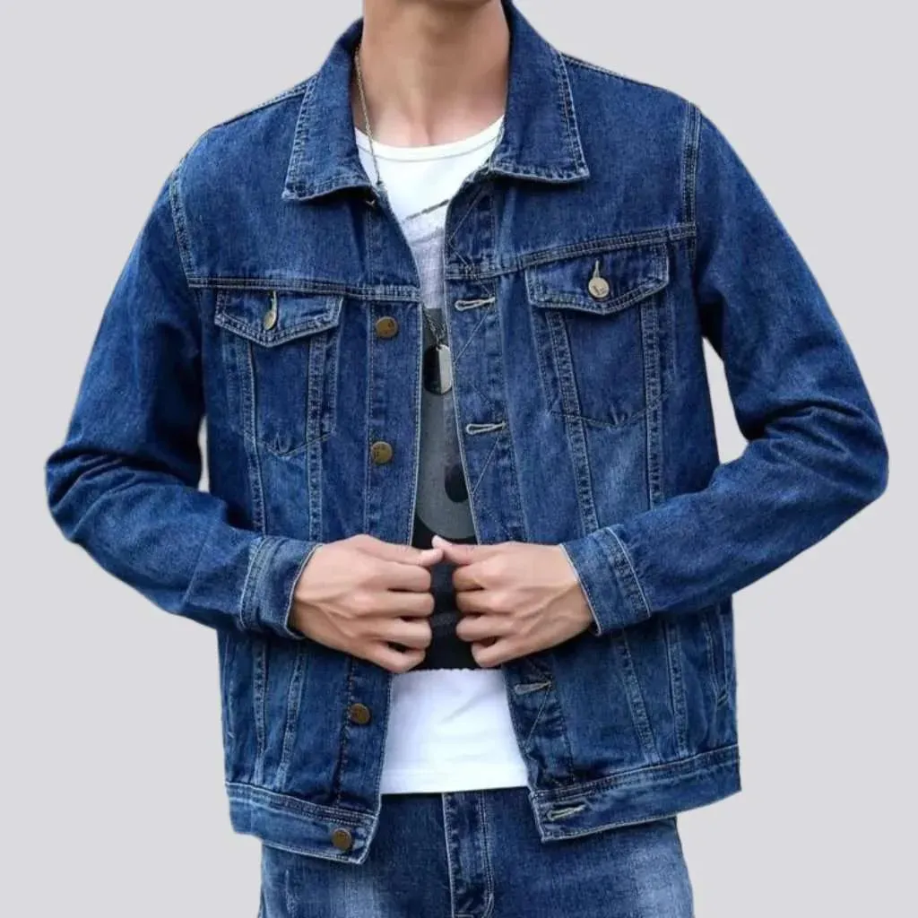 Casual trucker men's denim jacket